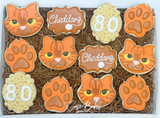 Cat themed Birthday Sugar Cookies - 1 Dozen