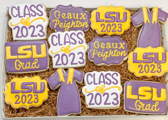 LSU Graduation Sugar cookies -1 Dozen