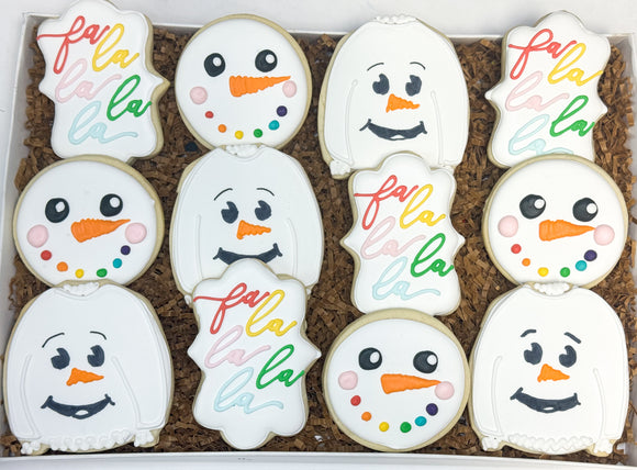 Snowman Falalala Theme sugar cookies - 1 Dozen