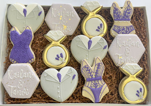 Bachelorette Lavendar lingerie sugar cookies - 1 Dozen