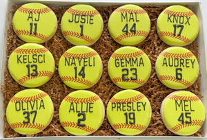 Softball personalized Sugar Cookies - 1 Dozen