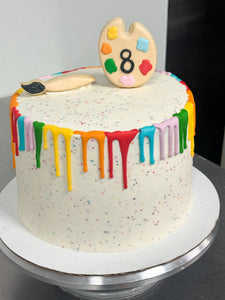 Paint party cake