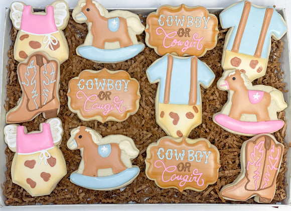 Western baby shower  theme sugar cookies - 1 Dozen