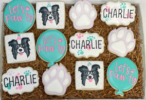 Dog birthday theme sugar cookies - 1 Dozen