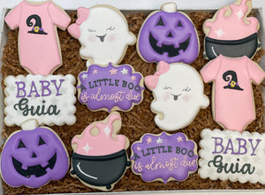 Little Boo Baby Shower sugar cookies - 1 Dozen