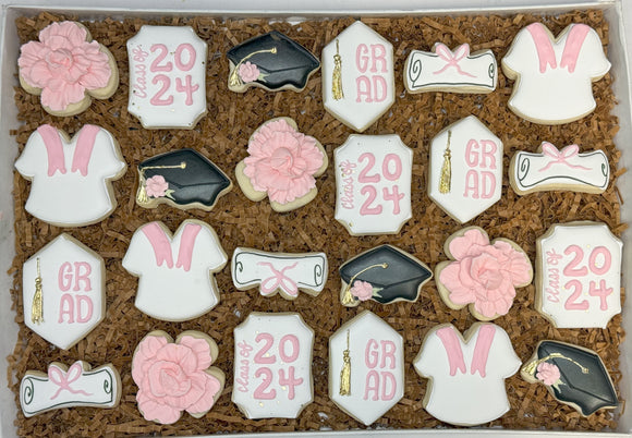 Girly Graduation mini sugar cookies - 2 Dozen