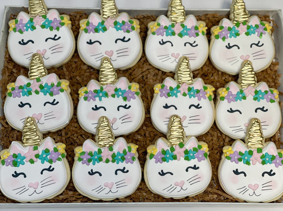 Cat unicorn Sugar cookies - 1 Dozen
