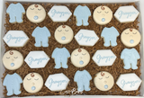 Baby Boy Mini Baby Shower Sugar Cookies - 2 Dozen