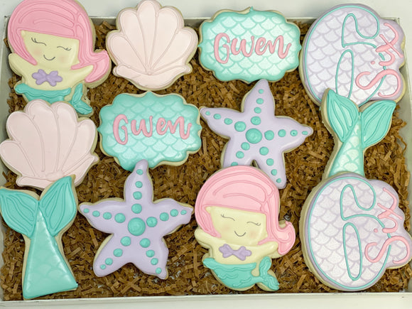 Copy of Mermaid birthday sugar cookies (2) - 1 Dozen