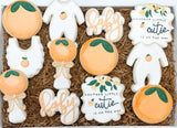 A Little cutie on the way baby shower sugar cookies - 1 Dozen