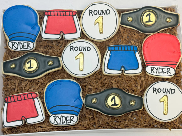 Boxing theme Birthday sugar cookies - 1 Dozen