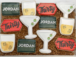 Drinking themed birthday sugar cookies - 1 Dozen