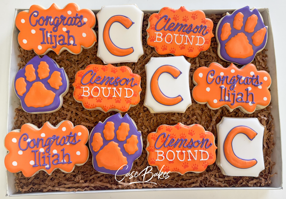 Clemson Bound Decorated Sugar Cookies - 1 Dozen