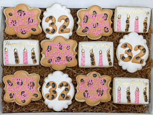 Cheetah birthday sugar cookies - 1 Dozen