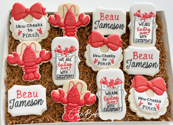 Crawfish Baby shower sugar cookies - 1 Dozen