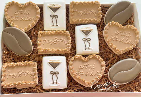 Tini Bit Older Espresso themed birthday Sugar Cookies - 1 Dozen