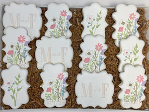 Love in Bloom Bridal shower theme sugar cookies - 1 Dozen