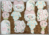 Baby in bloom baby shower Sugar Cookies (8)- 1 dozen