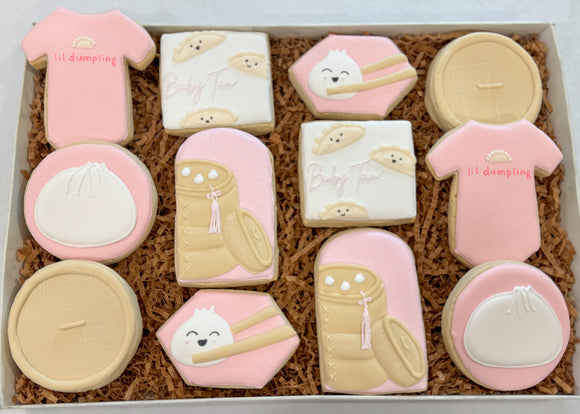 Dumpling baby shower themed Sugar Cookies(4)  - 1 Dozen