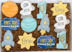 First trip around the sun birthday sugar cookies - 1 Dozen