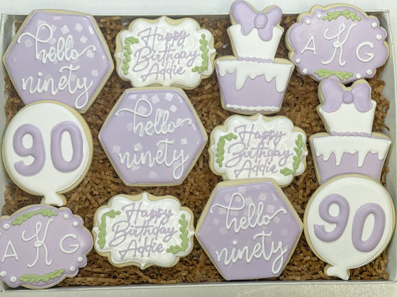 Birthday theme sugar cookies - 1 Dozen