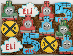 Train Birthday theme sugar cookies - 1 Dozen