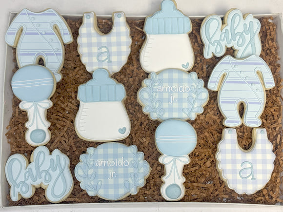 Baby Boy Baby Shower themed Sugar themed Cookies - 1 Dozen