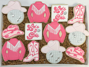 Let's go girls Western disco theme cookies - 1 Dozen