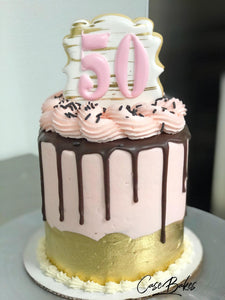 Pink and Gold Cake
