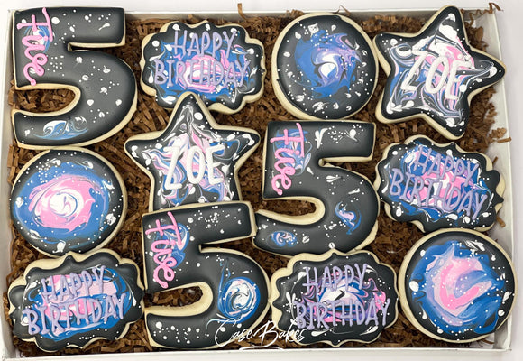 Galaxy Birthday Cookies - 1 Dozen