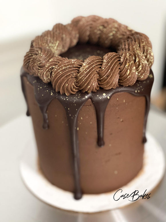 Chocolate Gold Flecked Cake