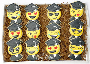 Graduation Emoji Decorated Sugar cookies - 1 dozen
