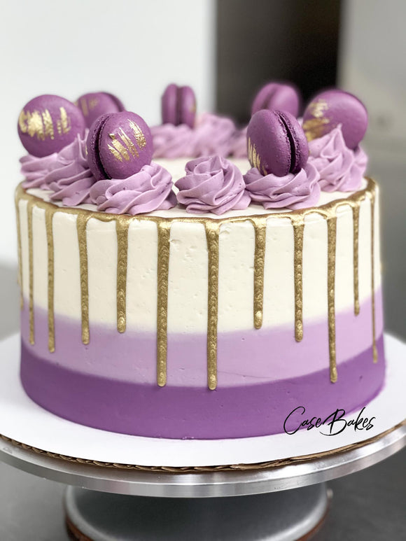 Ombre Cake with Macarons