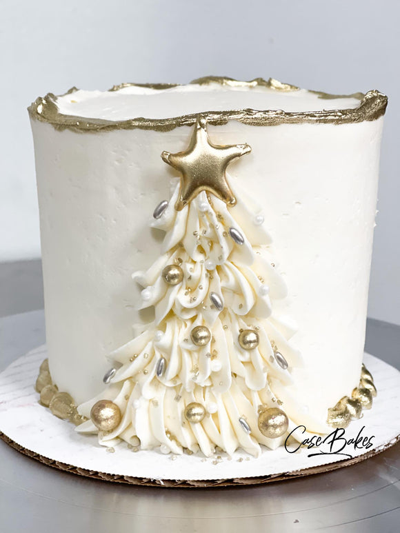 Fancy Christmas Tree Cake