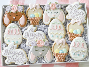 Floral Easter sugar Cookies - 1 Dozen