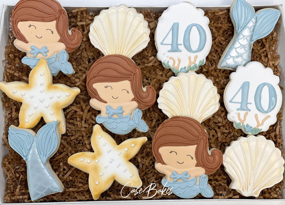 Mermaid Under the sea Birthday party Sugar cookies - 1 Dozen