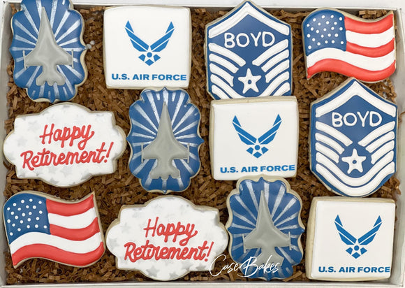 Air Force Retirement Sugar Cookies - 1 Dozen