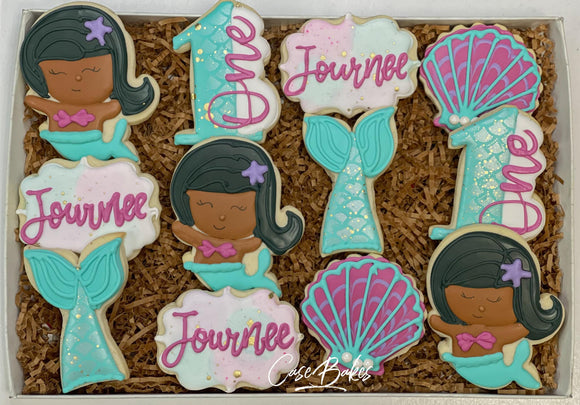 Mermaid Birthday Sugar cookies - 1 dozen