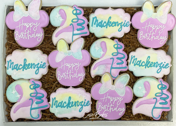 Minnie Inspired Birthday Sugar cookies - 1 dozen
