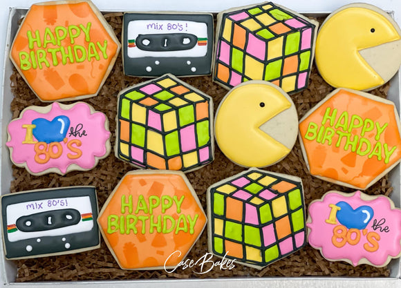 80's Theme Birthday Sugar cookies - 1 dozen
