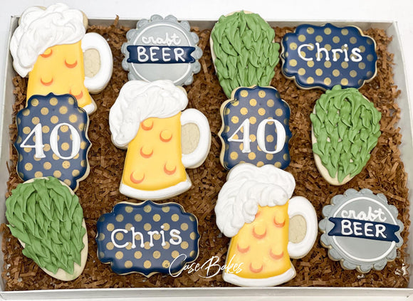 Craft Beer birthday theme sugar cookies - 1 Dozen