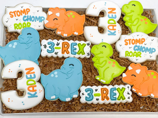 2 dozen dinosaur first birthday on sale sugar cookies