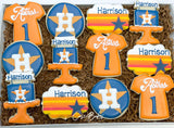Astros Birthday Sugar cookies - 1 dozen