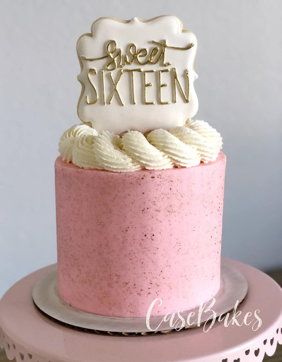 Pink & Gold Speckled cake - 5