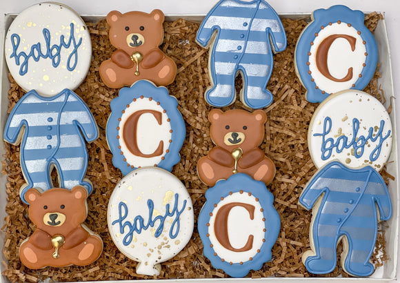 Bear baby shower themed Sugar Cookies - 1 Dozen
