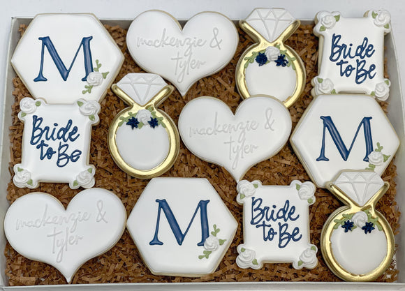 Bridal Shower themed sugar cookies - 1 dozen
