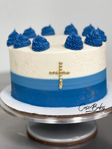 Blue Baptism/First Communion Cake