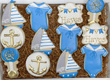 Nautical baby shower themed Sugar Cookies - 1 Dozen