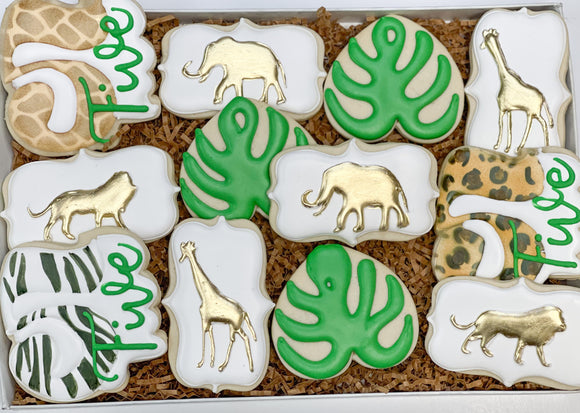 Safari birthday themed Sugar Cookies - 1 Dozen