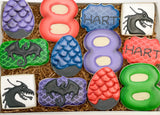 Dragon Egg Birthday themed Sugar Cookies - 1 Dozen